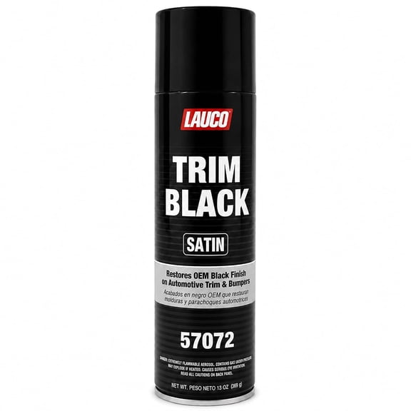 LAUCO Trim Black Satin 13 oz. Automotive Spray Paint Can with Gun Pack of 1, Black Car Spray Paint with Satin Finish, Designed for Plastic, Aluminum, Steel and Stainless Steel 57072