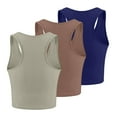 thumbnail image 3 of Women 3 Piece Tank Tops Ribbed Seamless Workout Polyester Beach Casual, 3 of 3