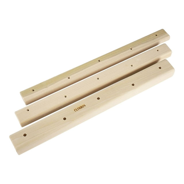 Almencla 3Pcs Wooden Rock Climbing Holds Portable Building Core Strength Campus Rungs Set