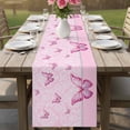 thumbnail image 4 of Pink Floral Butterflies Table Runner 72 Inches, Abstract Art Vintage Botanical Bed Runner Dresser Scarves Tabletop for Indoor Outdoor Parties/Ceremony/Banquet, 18" x 72", 4 of 9
