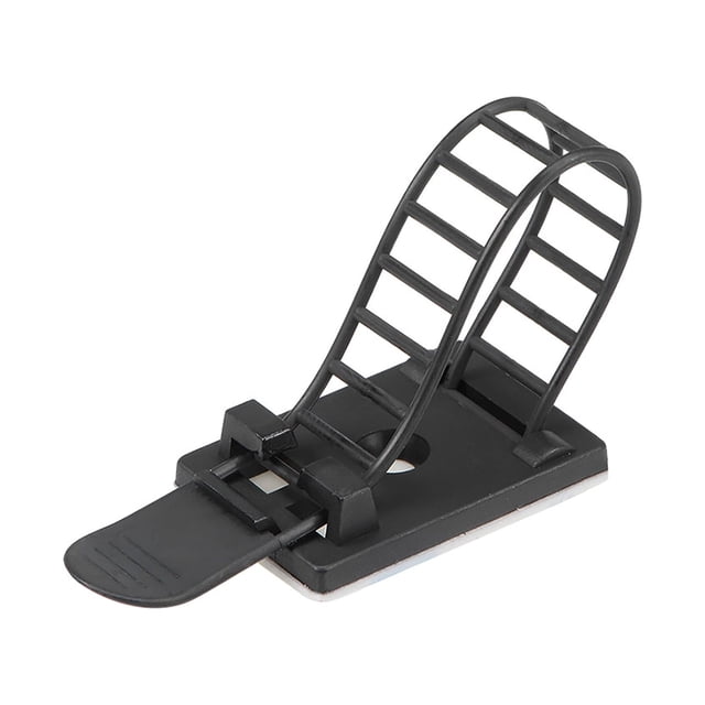 Clips de cable autoadhesivos ajustables organizador de cables con montaje opcional de tornillo para sujetar brida de cable 90x12mm negro 50 piezas