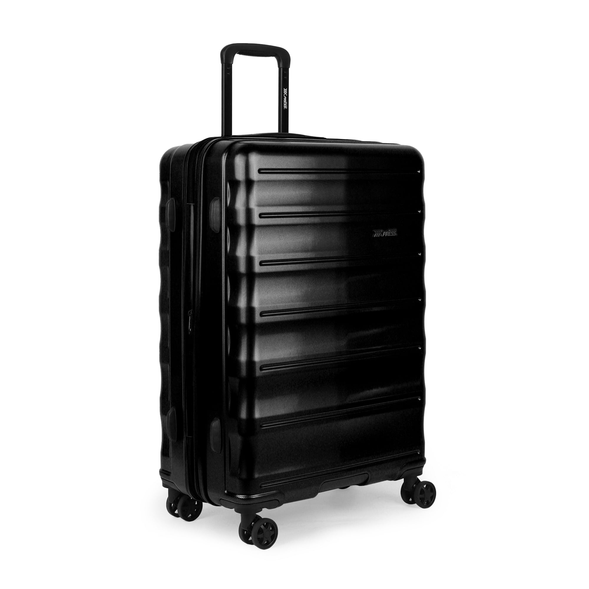 New York Xpress 25" Hardside Medium Checked Expandable Spinner Luggage with TSA Lock, Black - La13801