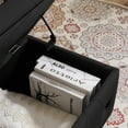 thumbnail image 5 of Modern Flip Top Entryway Bench Seat with Safety Hinge, Storage Chest Bed End Stool, Black PU, 5 of 8
