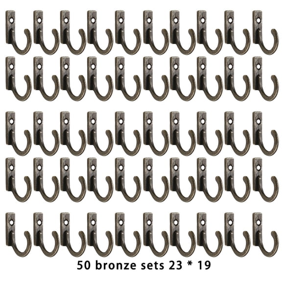 Xingzhi Vintage Wall Hooks Firm Multifunctional Storage Rack Wearable Keys Hangers Home Coats Clothes Hanging Decorative Bronze 50 Pcs