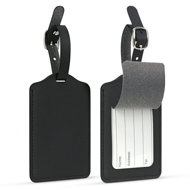 Skycase Luggage Tags, 2 Pack Premium PU Leather Luggage Tags Privacy Protection Travel Bag
