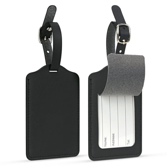 Skycase Adjustable Luggage Tag, Black 2 Count