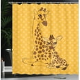 thumbnail image 4 of Ambesonne Giraffe Shower Curtain, and Mother Family Art, 69"Wx75"L, Marigold Redwood, 4 of 5