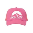 thumbnail image 1 of Van Life Adjustable Mesh Trucker Hat w/ Rope Brim - White - Pink, 1 of 1