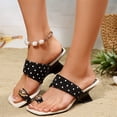 thumbnail image 7 of Willtoo Women’s Kitten Heels Polka Dots Flip Flops Slip On Open Toe Low Heels, 7 of 7