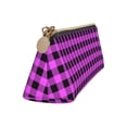thumbnail image 2 of Xecao Purple Black Buffalo Plaid Print Leather Pencil Case -Stationery Bag Pen Holder for Work & Office, 2 of 5