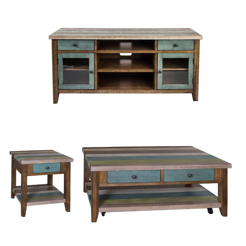 3 Piece Coffee Table Set With 60 Inch TV Stand and End ...