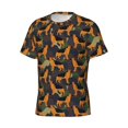 thumbnail image 3 of Yiaed German Shepherd Dog Print Mens Short Sleeve Tight Fit T-Shirt, Crewneck Casual Tee-Small, 3 of 5