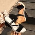 thumbnail image 2 of Trendy Suede Wedge Sandal for Women Open Toe Espadrille Heels Dressy Strappy Non-Slip Slides Platform Shoes, 2 of 9