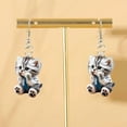 thumbnail image 4 of Eosunjian 1 Pair Women Hook Earrings 2D Realistic Cat Shape Animal Theme Individual Dangle Earrings Anniversary Christmas Gift Hanging Earrings Lady Ear Jewelry Cat, 4 of 9