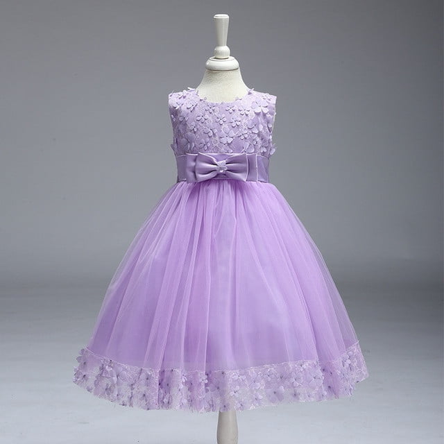 Robe d'Été Blanche de Princesse pour Filles Robe pour Filles 3 4 5 6 8 9 10 Ans Tout-Petits Enfants Fille Fête Mariage Robe Formelle