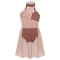 thumbnail image 3 of Aiihoo Girls Mock-Neck Chiffon Dance Dress for Contemporary Ballet Dance Dusty Pink 10, 3 of 6