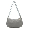 thumbnail image 1 of Women Retro Corduroy Solid Color Underarm Bag Chain Small Handbags (Grey), 1 of 6