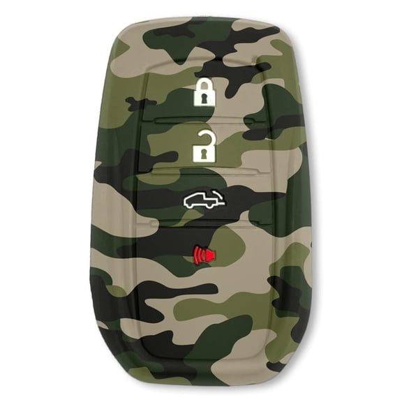 RECON Fits Toyota 2021-2026 Tundra & Tacoma 100% Silicone Rubber Rugged Key Fob Protection Cover Quality 4 Button (Army Camo)