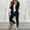Black, variant on Women's Casual Pants Suit 2 Piece Business Outfits Solid Color Long Sleeve Blazer and Pencil Pant Sets