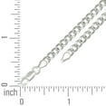 thumbnail image 2 of 925 Sterling Silver Solid Pave Super Flat Comfort Curb Chain Silver 4.7mm Necklace 18 Inch Chain Necklace for Women and, 2 of 2