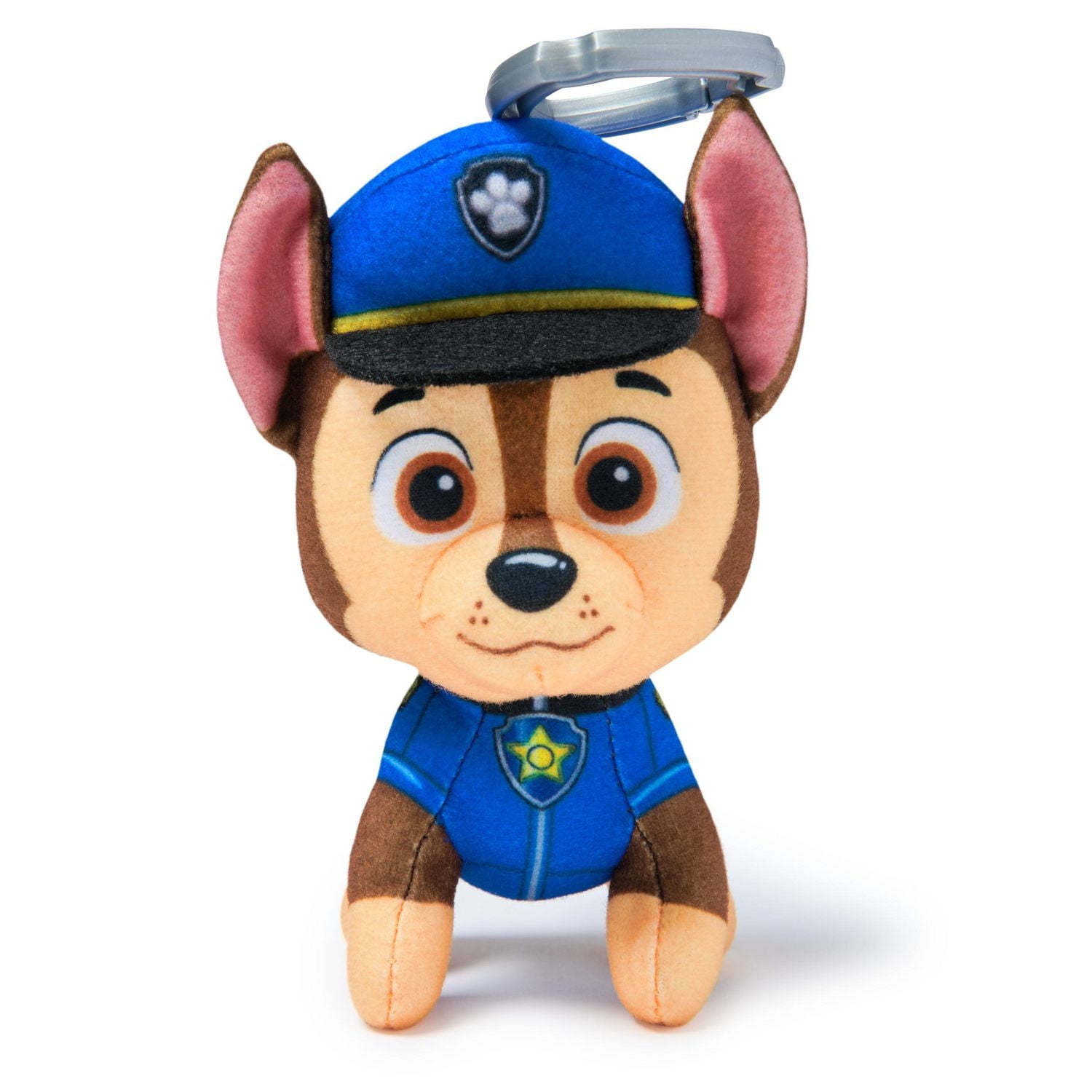 PAW Patrol: Rescue Wheels, 4-Inch Chase Plush Toy, Miniature Stuffed Animals with Keychain Clip, Kids Toys for Boys and Girls 3+