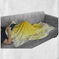 thumbnail image 5 of Yellow Soft Flannel Fleece Throw Blanket, Abstract Small Circular Dots Patterns and Forms Centered Sun with Spotted Design Art, Cozy Plush for Indoor and Outdoor Use, 60" x 80", Yellow, by Ambesonne, 5 of 5