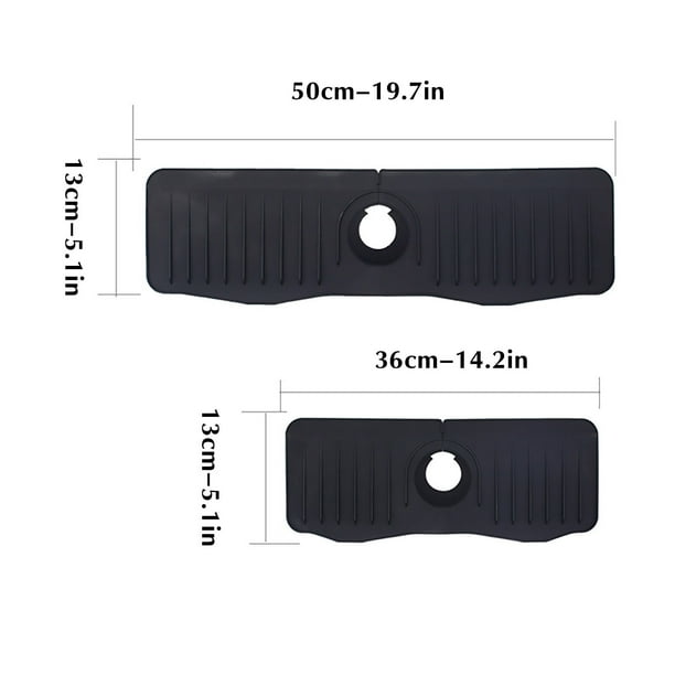 Pisexur Batería de cocina Almohadilla para desagüe de grifo, nueva versión extendida, almohadilla seca gruesa a prueba de salpicaduras para fregadero de cocina para la cocina del hogar