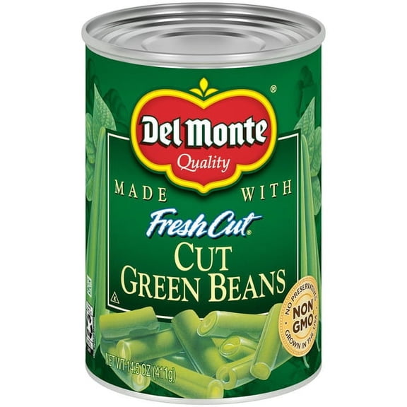 Del Monte Canned Fresh Cut Green Beans, 14.5 Oz, Quantity of 12