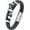 Black&Green, variant on Double Skull Bracelets for Men, 316L Stainless Steel Cuff Punk Bracelets, Skeleton Row Genuine Leather Bracelet Gothic Jewelry