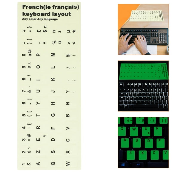 GOOHOCHY Keyboard Letter Decals 1 Sheet for Computer and Laptop Users in Dim Lighting