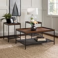 thumbnail image 1 of Walker Edison 3-Piece Engineered Wood Tray Top Accent Table Set in Dark Walnut, 1 of 6