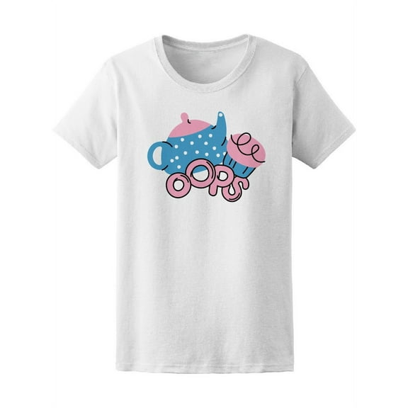 Oops Cute Teapot And Cupcake Tee Women's -Image by Shutterstock