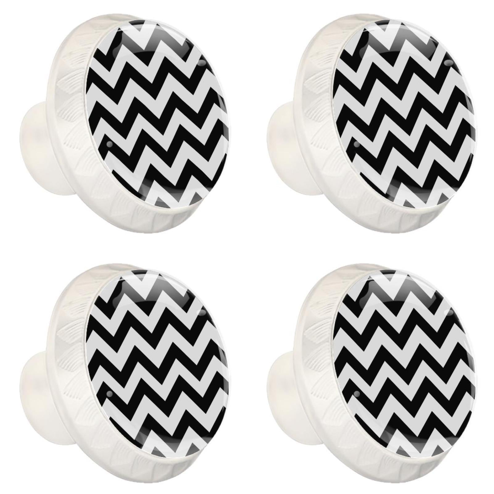 4 Pcs Black Lines Knobs for Kitchen Cabinet Cupboard Dresser Bookcase Drawer Pulls Handles Round Home Decor