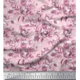 thumbnail image 1 of Soimoi Orange Japan Crepe Satin Fabric Leaves & Floral Fabric Prints by Yard 42 Inch Wide, 1 of 1