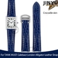 thumbnail image 4 of Correa de reloj negra marrón azul para Cartier Correa de piel de cocodrilo Tanque de piel auténtica Solo key London Calibo Pulsera para hombre 20 22 23 24 25, 4 of 5