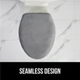 thumbnail image 6 of 2PCS Toilet Lid Seat Cover, Memory Foam, Elastic Universal Fit for Standard Round, Gray, 6 of 6