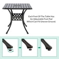 thumbnail image 6 of VIVIJASON 30.5" Patio Table Outdoor Dining Square Table Bronze Cast Aluminum Table with Umbrella Hole, 6 of 7