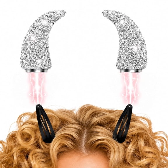 Magnetic Rhinestone Devil Horns, Sparkly Halloween Hair Accessories, Wearable Magnetic Devil Horns for Halloween, Cosplay, Party Outfits