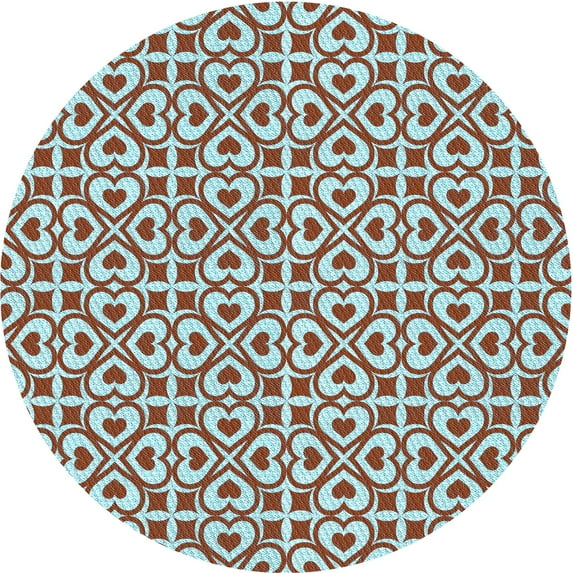 Ahgly Company Indoor Square Patterned Blue Lagoon Blue Area Rugs, 3' Square
