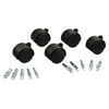 Master Caster 23624 Deluxe Casters, 100 lbs./Caster, Polyurethane, Matte Black, 5/Set