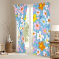 thumbnail image 3 of Feelyou Rustic Farmhouse Blossoms Curtains Pack of 2 (42x84 Each), Cartoon Floral Flower Curtains Blackout, Watercolor Blue Bedroom Curtains, Living Room Curtains Decor, 3 of 6