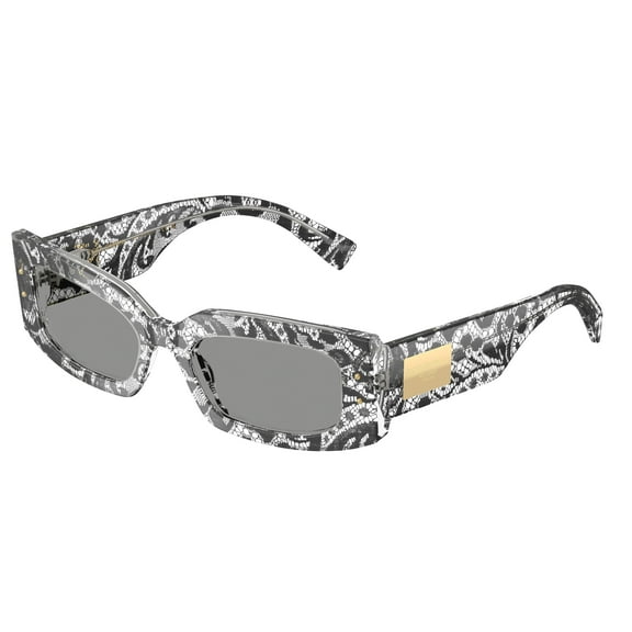 Dolce & Gabbana DG 4479 Plastic Womens Rectangle Sunglasses Black Lace 55mm Adult