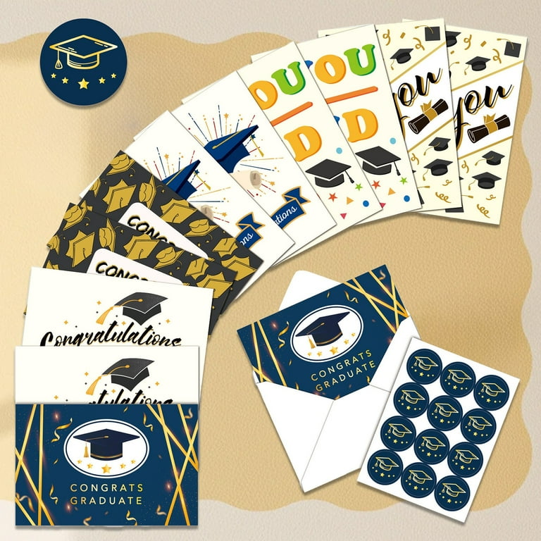 unique grad cards Go Conquer the World Vintage Graduation Card | Grad Card for Girl | High School College Grad Card The cover is designed with sliver stamping Yhmxh Graduation Cards 2025, 12