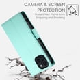 thumbnail image 3 of Allytechgroup for Apple iPhone 14 Case Wallet, Retro PU Leather Slim Fit Business Style Magnetic Closure Cards Slots RFID Blocking Phone Case for Women Men, Mint, 3 of 6