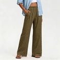 thumbnail image 5 of Women's Casual Plaid Pants With Elastic Waist And Pockets For A Loose Straight Leg Fit, 5 of 7