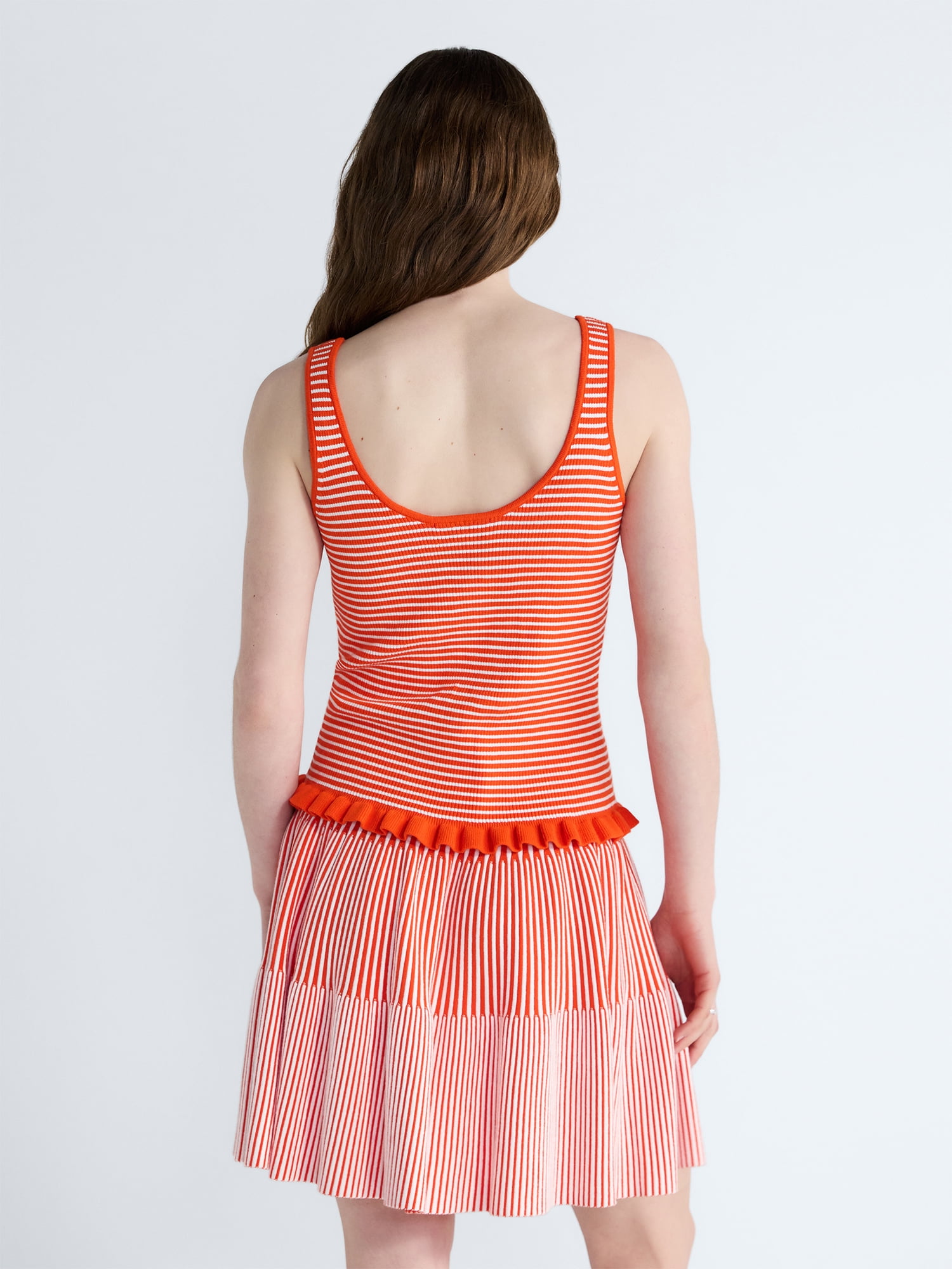 Free Assembly Women's and Women's Plus Ruffle Hem Knit Tank Top, Sizes XS-4X