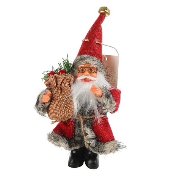 Bearachild Figuras de Papá Noel hechas de fieltro o materiales tejidos para un ambiente navideño alegre Papá Noel Kits de decoración para fiestas rojo 【20.3 cm * 9.8 cm】