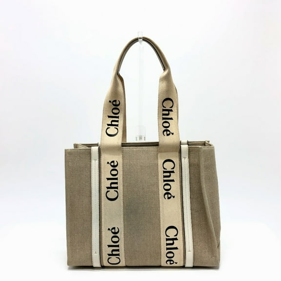 Pre-Owned Chloe logo Hand Bag Tote Bag Beige (Good)