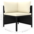 thumbnail image 4 of vidaXL 2 Piece Garden Sofa Set with Cushions Black Poly Rattan, 4 of 4