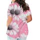 thumbnail image 3 of Plus Tamaño de las Mujeres Blusas, Cuello en V Casual Suelto Manga Corta Superior, Impresión Blusa Poliéster Spandex, 3 of 5